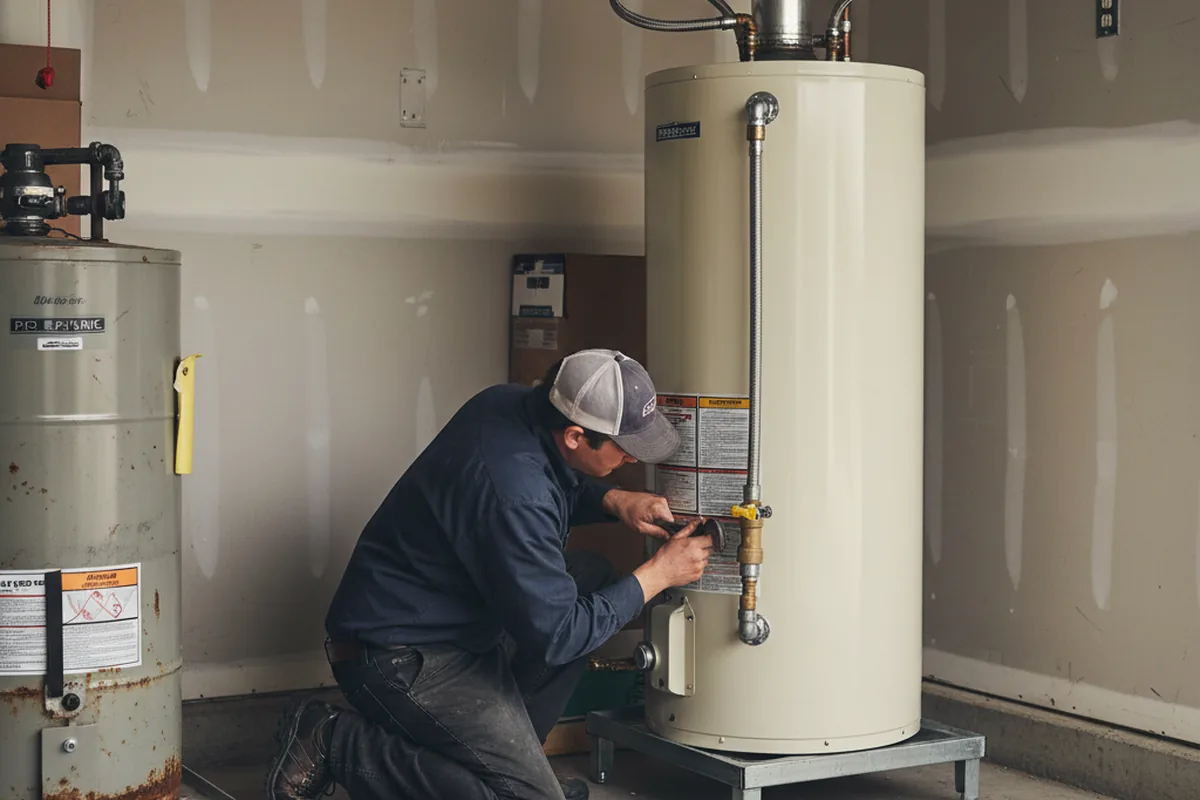 Water heater and shutoff valve replacement in Ramsey