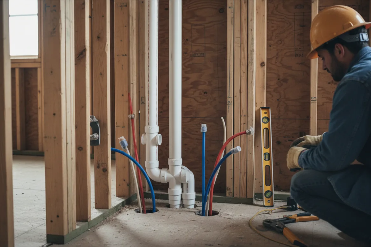 Drain and supply rough-in during Garbage Disposal Repair in Ramsey